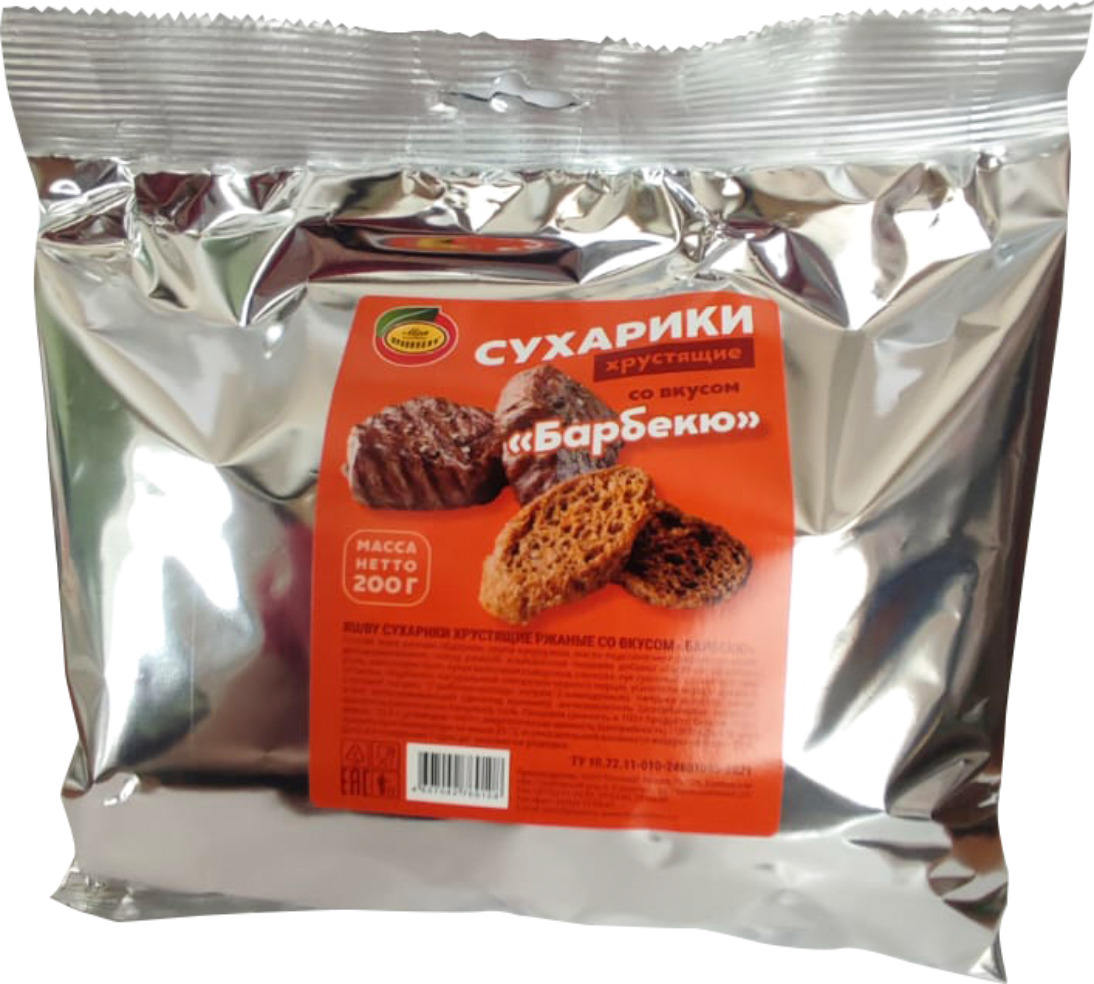 Сухарики хрустящие ржаные (барбекю)  (200гр*16) Тамбовская обл. ООО "Оптима" (1шт)